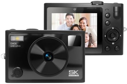 Andoer 5K Digital Camera WiFi Digital Video Camera 72MP Dual Lens 2.8 Inch IPS Screen Auto Focus 18X Digital Zoom LED Flash Color Filters Birthday Festival Gift for Students Teenagers Friends