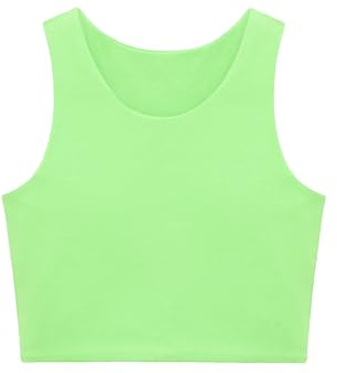 Lilax Girls' Crop Tank Top T-Shirt, Verde Lime, 12 Anni Bambine e Ragazze