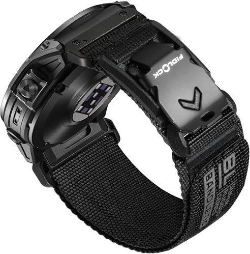 Bandletic Magnetbänder Fidlock V-Buckle Kompatibel mit Garmin Easy Fit 22mm Watch Armband Weiches Sport Nylon for Fenix E/8/7 6 Pro/5 Plus/Instinct 2 3/Forerunner 965/Approach S70 47mm/Quatix 7