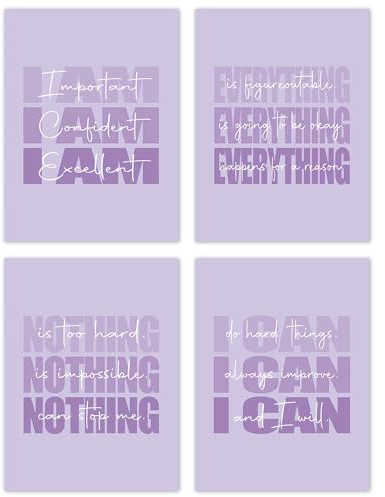 TLESKE Inspirierende Poster, ungerahmt, adrette, motivierende Wandkunstdrucke, Dekoration für Büro, Teenager, Mädchen, Schlafsaal, Schlafzimmer, positive Bestätigungen, Wandbilder, 30,5 x 40,6 cm
