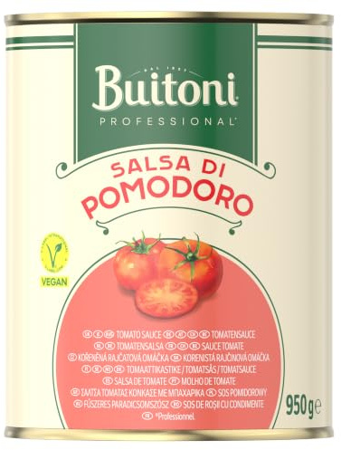 BUITONI Professional Salsa Di Pomodoro, Fertige Tomatensauce, fleischige Sauce mit rundem Zwiebelgeschmack, 1er Pack (1 x 950g Dose)