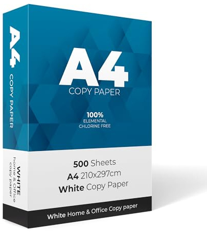 A4 Printer Paper - 500 Sheets - Smooth, Jam-Free, Bleed-Resistant - Works with Inkjet, Laser Printers & Copiers - Ideal for Home, Office, School & Everyday Printing (1 Ream) Packaging May Vary