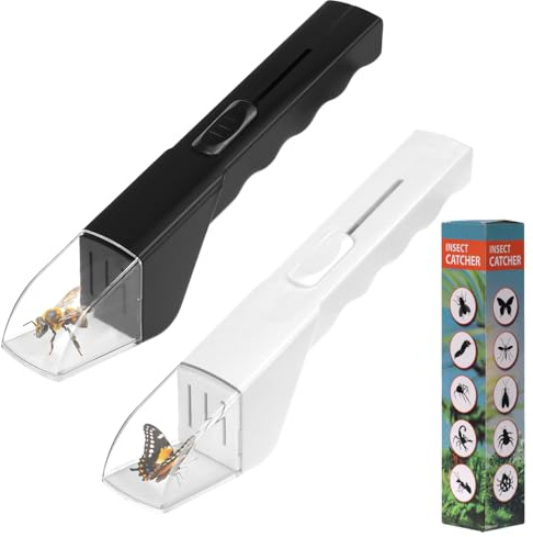 QWORK® 2 Stück Insektenfänger & Spinnenfänger, insektenfänger Lebend, für Schmetterlinge, Käfer, Bienen, Kakerlaken