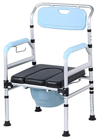 Klappbarer Toilettenstuhl - Toilettenstuhl Mit Armlehne, Rückenlehne, U-Förmiges Design Für Und Ältere Menschen, Ideal Für Die Dusche Und Den Einsatz Am Bett, Einfach Zu Bedienender Duschstuhl Für Co