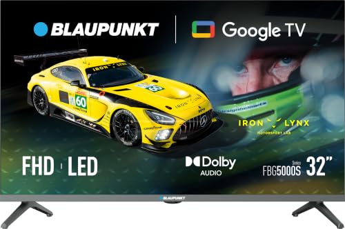 BLAUPUNKT Smart TV 32 Full HD LED, Google TV con Chromecast, 32FBG5000S | Wi-Fi y Bluetooth, HDR, Dolby Audio, 2xHDMI, USB y Control por voz, Negro