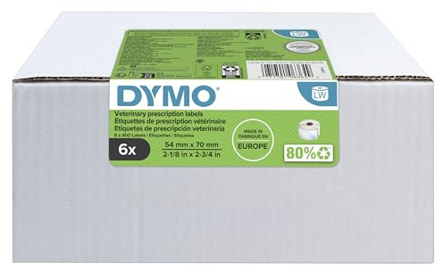 DYMO LabelWriter Veterinary Prescription Labels | 54 mm x 70 mm | 2400 Labels