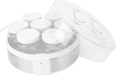 Luocute Joghurtbereiter, Elektrische Griechische Joghurtbereitermaschine mit 7 Glasbechern und Konstanter Temperaturregelung, für Hausgemachten Joghurt, Marmeladen, Pudding, Eiscreme