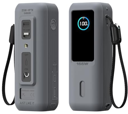 BRIMFORD Silikon-Schutzhülle für Anker 165W (25000mAh) Laptop-Powerbank, mit TF/SIM-Kartensteckplatz und hautfreundlicher Trageschlaufe (Grau)