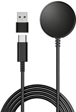 Smartwatch USB C Chargeur Cable Compatible avec Samsung Galaxy Watch 8 / 8 Classic / 7/ 6/6 Classic /5 / 5 Pro /4/4 Classic /3/Active 2/1/FE/Ultra Charger Montre avec USB A adaptateur