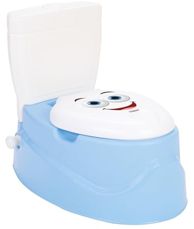 Lemodo, Kindertöpfchen mit Musik, Kindertoilette ab 18 Monaten, herausnehmbarer Einsatz, Deckel, Toilettenpapierhalter, für Toilettentraining für Kinder, realitätsnahe WC-Optik (blau)
