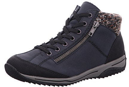 Rieker Damen Stiefeletten L5223, Frauen Schnürstiefelette, Freizeit leger Stiefel Chukka Boot halbstiefel,blau-kombi ,39 EU / 6 UK
