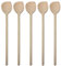 GRILLPLANET Holzlöffel 5er Set Kochlöffel aus Holz 35 cm lang/runder Kopf mit Ecke, 5 Stück Holzkochlöffel aus Buchenholz rund