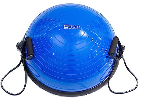Lisaro Balance Ball, Halbkugel Ball, Balance Trainerball, inkl. Bänder und Pumpe, Der All-in-One-halbkugel-Trainingsball für Balance & Rehabilitation, Anti-Burst und rutschfest für Ganzkörpertraining.