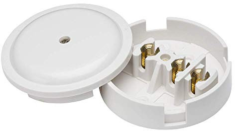 Knightsbridge White Square edge Plastic 30A Junction Box 3-Terminal - White (89mm)