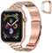 chuangshiji Correa Compatible con Apple Watch Band de 42mm 44mm 45mm, Pulsera para iWatch Series SE/9/8/7/6/5/4/3/2/1 mujeres y hombres Bracelet de Metal de acero inox, Oro rosa