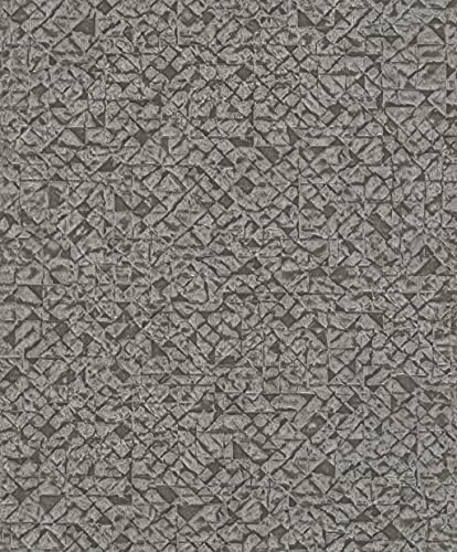 Rasch Tapeten Vliestapete (Grafisch) Silber schwarze 10,05 m x 0,53 m Kalahari 704358