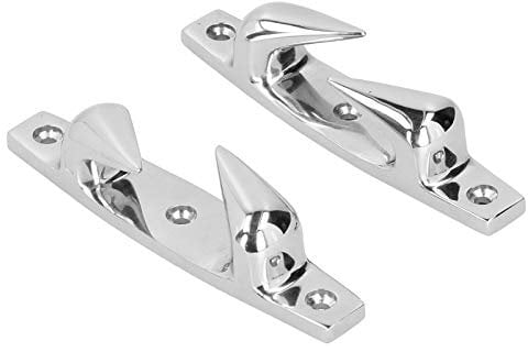 Bow Chocks, Terisass Rope Cleat Hook 2pcs 4.69in Rope Guide Cleat Anchoring Mooring Cleats Left Right 316 Stainless Steel Fairlead for Marine Boat Yacht