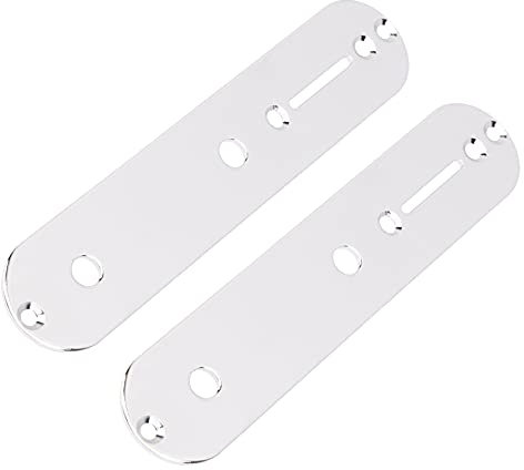 2Pcs Yootones 32mm Control Plate Mounting Plate Compatible with Fender Tele Telecaster Style Electric Guitar Parts Replacement (Silver)