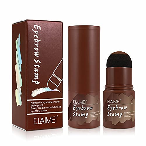 SOLOTREE Augenbrauen-Stempel-Kit, Kit mit 10 Schablonen und 2 Augenbrauenstiften, für symmetrische Brauen in Dunkelbraun