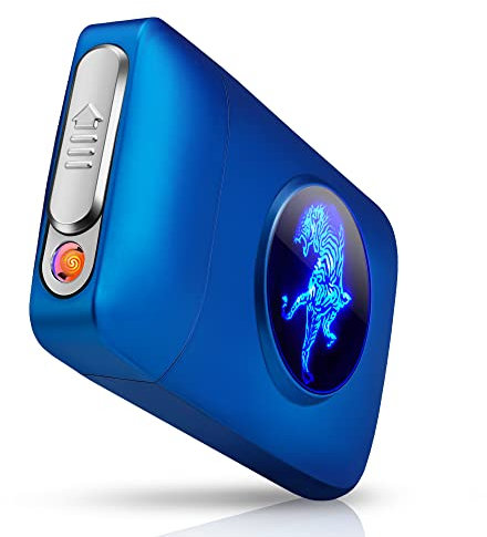 lafagiet XL666 Zigarettenetui mit Feuerzeug,18 Stück 84mm King Size Zigaretten Kapazität,LED-Bildschirm, Vatertagsgeschenke für Männer Papa