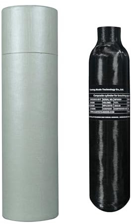 TUXING 30 MPa 4500 Psi 0,3 l 18 Cu in 300 cc Kohlefaser-HPA-Tank, Gasflasche, Paintball-Jagd für PCP-Luftgewehrpistole Daystate und FX-Gewinde M18 * 1,5
