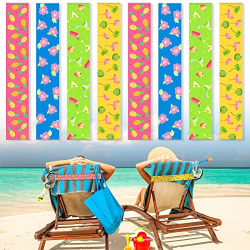 Boao Handtuchbänder für Strandkörbe, Kreuzfahrt-Handtuch-Clips für Lounge, Strand, Pool, Stühle, Handtuchhalter, elastisch, Winddicht, für Sommer, Pool, Hawaii, Weihnachten, Strandzubehör (schöner