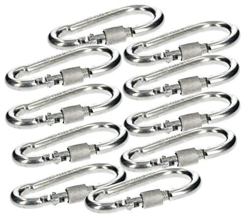 KOTARBAU® 10er Set Feuerwehr Karabinerhaken mit Schraubverschluss für Seile 140x12mm Feuerwehrkarabiner Robust für Ketten