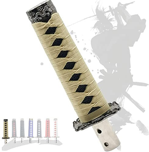 JINGLING Schaltknauf Samurai-Schwert Katana Manual Stick AT MT Auto Universal Custom Schalthebelkopf mit 4 Arten von Adaptern (Gold und Schwarz, 20CM)