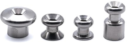 Stainless steel lacing button stud hook loop bungee shockcord 316 A4 Marine grade boat cover (Button C - Slimline, Pack of 10)