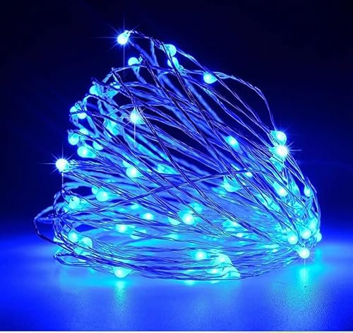 Volunx 100 Led String Lights Decorative Fairy Battery Powered String Lights 33ft/10m Wedding Christmas (Blue)