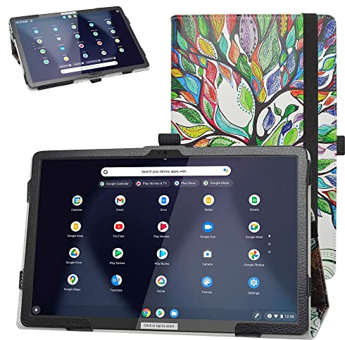 Bige for Lenovo Chromebook Duet 3 11 Case,PU Leather Folio 2-Folding Stand Cover for Lenovo Chromebook Duet 3 (Model Number:82T6001HUS) 11 2-in-1 Tablet,Love Tree