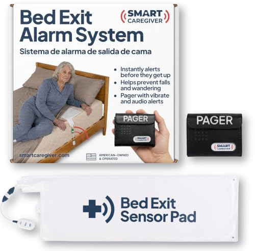 Smart Caregiver - Sistema de alarma inalámbrico para cama con sensor de peso y buscapersonas para prevención de caídas | Almohadilla de alarma de 10 x 30 pulgadas para alertas de cama, cuidador médico