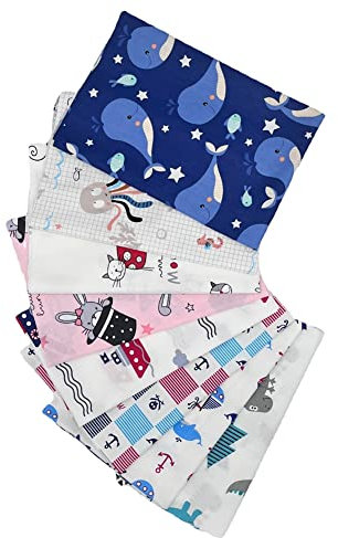 Yurosiay 8 Stück 25×25cm Baumwollstoffe Nette Cartoon Tiere Bedruckte Stoffe Patchwork Stoffe Tiere Baumwolle Quiltingstoffe Stoffe zum Nähen Stoffreste Stoffpaket für DIY Handwerk Tier 1#