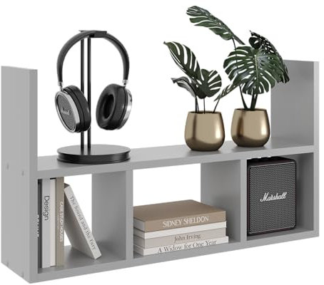 KUBUTKU Wandregal 45x78x18 Hängeregal Mordern Design Schweberegal für Wohnzimmer Schlafzimmer Büro und Küche (Grau)