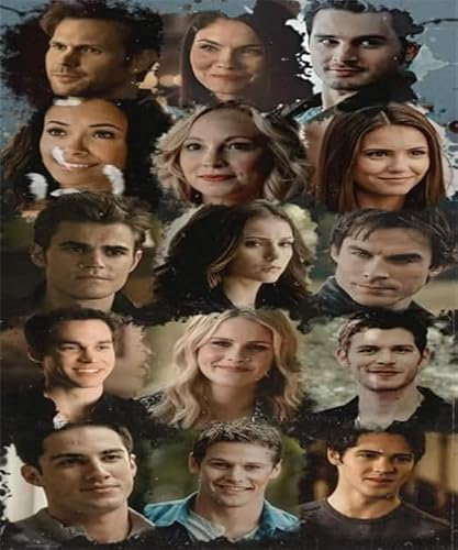 GerRit DIY 5d Diamond Malerei Kits für Erwachsene Kinder,Vampire Diaries art, Vollrunde Diamond Stickkits Cross -Stitch Kristall Strassbilder Kunsthandwerk Home Wall Decoration-30x40cm
