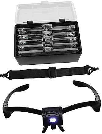 DOITOOL Augenbrauen Tattoo Lupe Vergr??erungs-Headset-Brille Schmucklupe Uhr Reparaturlupe Make-up Lupe kosmetische Lupe vergrößerungsspiegel Magnifying Glass Vergrößerungsbrille Gläser