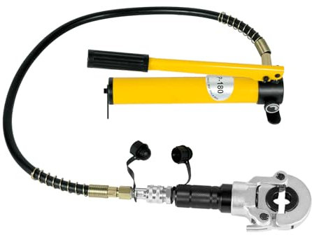 MEHOOSPVN Pince à sertir hydraulique professionnelle 6T - 360° - Contour V-TH - Pour tuyau composite - Mâchoires de sertissage pour tuyaux en cuivre - Outil de presse radiale pour installation au gaz