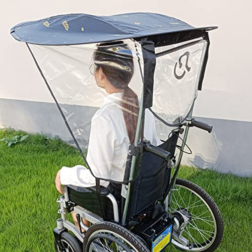 dsfgybj Einstellbare elektrische Rollstuhl -Baldachin -Regenschirm mit UV -Schutz, Klappständer für die meisten Rollstühle - Außenmarkierungsschuhhalter für Sonnenschatten