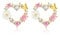 Mesovor Gold Ohrstecker Ohrringe Damen, 18 Karat Vergoldet Mädchen Ohrringe mit Hübscher Schmetterling Bunte Blumen Perle für Partei, Hochzeiten (Gold-Liebe)