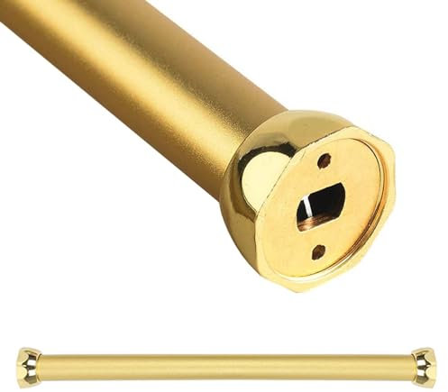 Kleiderstange Schrank Kleiderstangenrohr in Mattem Gold, Runde Kleiderstange mit Endkappen, Abnehmbare Kleiderstange, Lange Handtuchstange für Die Dusche(80cm(31 1/2) Length)