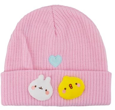 Concept One Damen Molang Piu Ribbed Winter Knit Cap with Cuff Beanie-Mütze, Pink, Einheitsgröße
