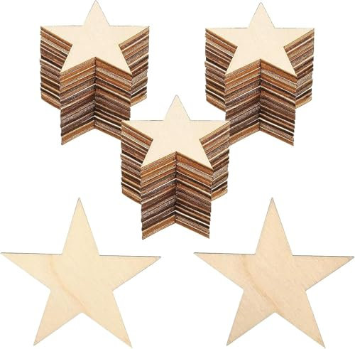 Holzsterne, Mini Holz Sterne Scheiben, Holzsterne Blank Holz Stern Scheiben, Für Holzuntersetzer, Branding, Schriftzüge,die Herstellung von DIY-Dekorationen, Anhängerdekoration, 20Stück,80mm