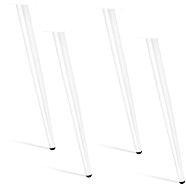 Dining Table Legs Industrial Furniture Legs 4 PCS Tapered Desk Legs For Coffee Tables Bench Chair Dresser With Adjustable Protector Feet(White,45cm)