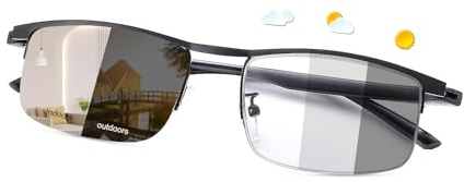 PEEPAI Photochrome Multifokale Lesebrille UV Leser Blaues Licht blockieren Übergangsbrillen für Männer und Frauen