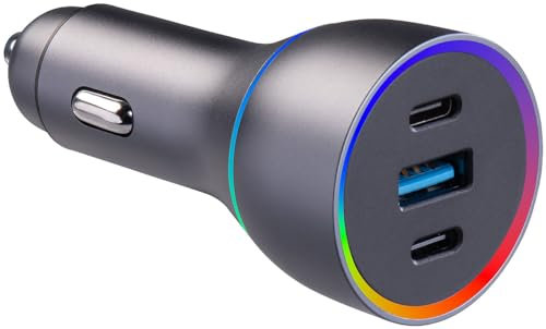 revolt Auto Ladegerät: 135 W Kfz-USB-Ladegerät für 12/24 V mit insgesamt, 2X USB-C, 1x USB-A (Kfz Ladeadapter, Steckdose 12V, Handy Ladestation)