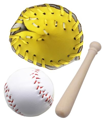 MUSISALY Puppenhaus Zubehör Mini Baseballschläger Satz Mit Handschuh Und Sportball Für Miniatur-spielsets Und Rollenspielzubehör