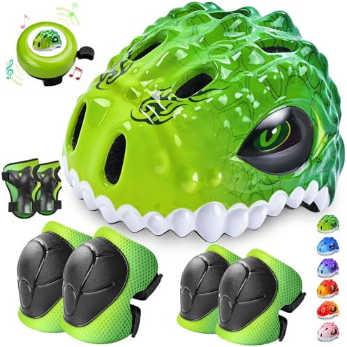 Safuty1st Kleinkind-/Kinder-Fahrradhelm-Set für Jungen und Mädchen, 3D-verstellbar, Schutzausrüstung, Knie-, Ellenbogen-, Handgelenkschoner und Multi-Sport-Skateboard, Roller, Laufrad