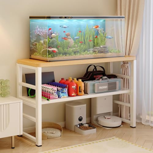 CTREVL 2 Etagen Metall Aquarienständer, Aquarientisch mit Verstellbarer Halterung, Maximale Belastbarkeit 150kg, Aquarium Unterschrank Aquariumständer für Aquarien für Heim und Büro(60x35x80cm/23.6x13