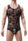 JIAHG Herren Bodysuit Spitze Unterhemd Mesh Sexy Reizwäsche Tops Ärmellose Stringbody Overall Dessous Männer Body Einteiler Schlafanzug Erotik Unterwäsche (Schwarz, M)