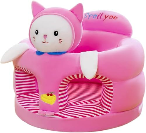 SUYUKU Baby Stützsitz Pinguin Design Plüsch Sofa Stuhl Abnehmbarer Lernstuhl für Kleinkinder Blau (Katze)